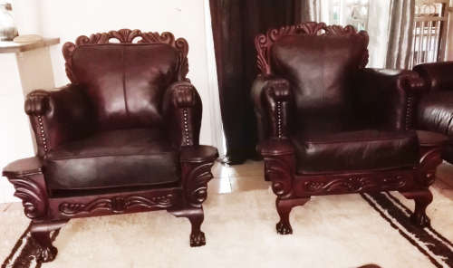 LIMITED EDITION - Rosary Ball and Claw Leather Arm Chairs