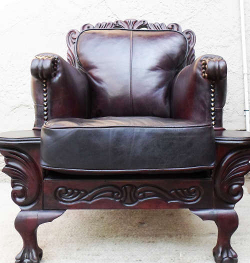 LIMITED EDITION - Rosary Ball and Claw Leather Arm Chairs