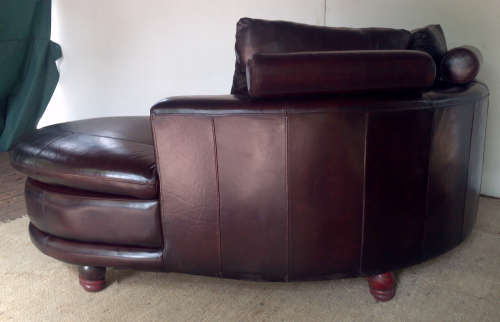 Modern U Lounge Suite - Genuine Leather Oxblood