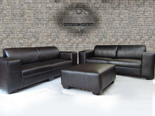 CORICRAFT TERRY LEATHER SUITE *GENUINE LEATHER* CHOCOLATE BROWN