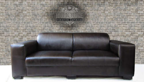 CORICRAFT TERRY LEATHER SUITE *GENUINE LEATHER* CHOCOLATE BROWN