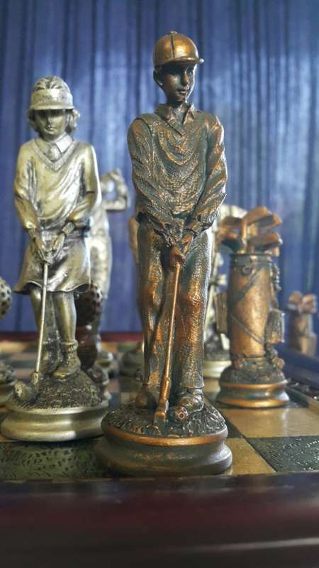 GOLF THEME CHESS 3D Game &  Exquisite Pieces with intricate details.