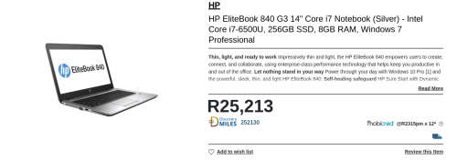 [Retail: R25213] BEAST i7 HP EliteBook 840 G3 | 2.59GHz CPU | 4GB DDR4 | 500GB HDD | Charger