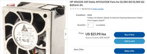 [Retail: R7590] 18 x HP Server Fans | High Speed & High Performance Fans