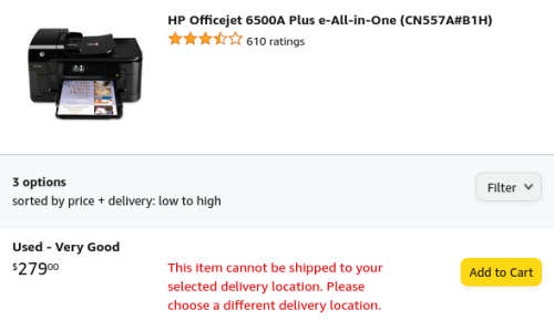 Retail: R5270 | HP Officejet 6500A All-in-One Printer | Powers On | Ideal For Parts/Spares