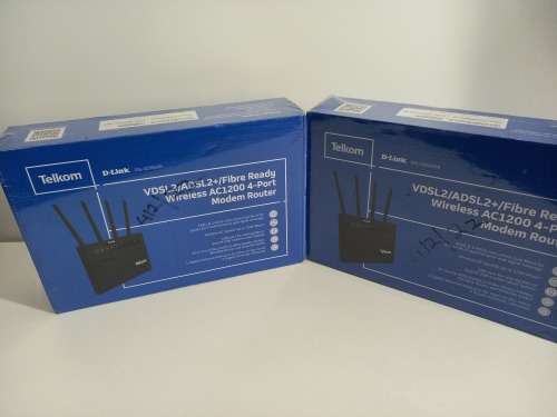 Retail: R2199 Each | 2 x Brand New Sealed D-Link Router/Fibre Ready Router (Telkom Branded)