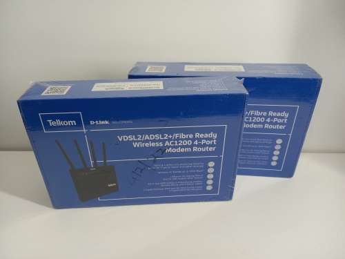 Retail: R2199 Each | 2 x Brand New Sealed D-Link Router/Fibre Ready Router (Telkom Branded)
