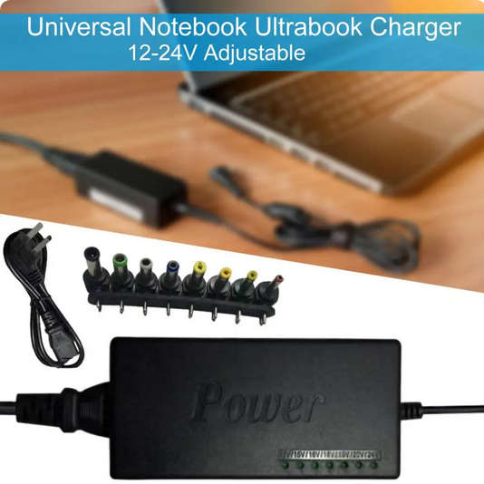 12v To 24v Universal Charger - 8 Pin Connectors - 7 Voltage Options - For Laptops, Routers, Monitors