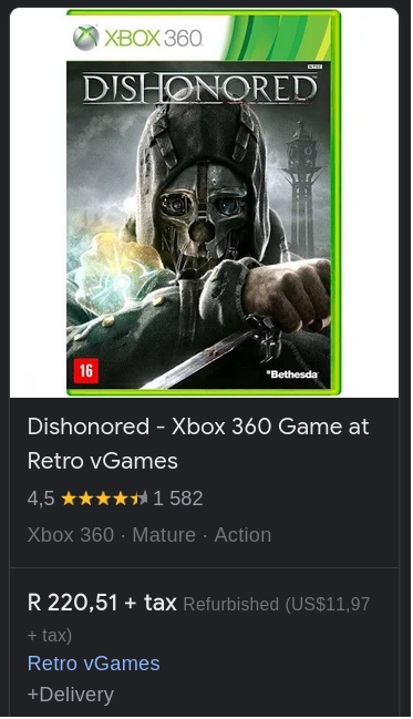 BLACK FRIDAY GAMING DEALS | Xbox 360 Dishonored | R220.51 Online | Dominate Your Gaming Experience!