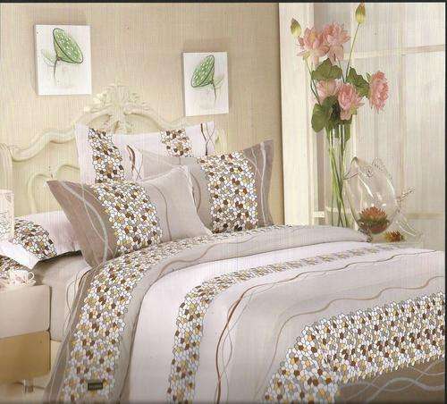 6 Piece - Cotton Feel - Bed Linen - Queen Size- Duvet Cover Set