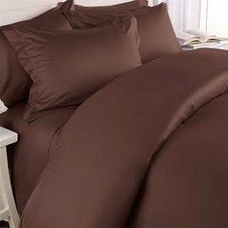 Rustic Brown 6 Piece - Cotton Feel - Bed Linen - King Size- Duvet Cover Set