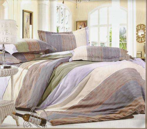 6 Piece - Cotton Feel - Bed Linen - Queen Size- Duvet Cover Set