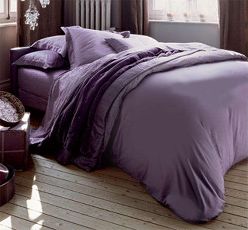 Grape Purple 6 Piece - Cotton Feel - Bed Linen - King Size- Duvet Cover Set