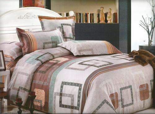6 Piece - Cotton Feel - Bed Linen - Queen Size- Duvet Cover Set