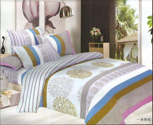 6 Piece - Cotton Feel - Bed Linen - Queen Size- Duvet Cover Set