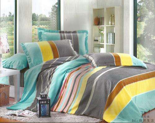 6 Piece - Cotton Feel - Bed Linen - Queen Size- Duvet Cover Set