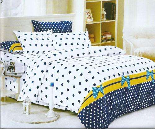 6 Piece - Cotton Feel - Bed Linen - Queen Size- Duvet Cover Set