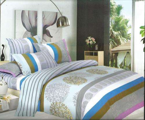 6 Piece - Cotton Feel - Bed Linen - Queen Size- Duvet Cover Set