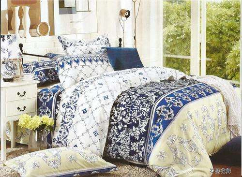 6 Piece - Cotton Feel - Bed Linen - Queen Size- Duvet Cover Set