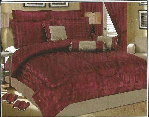 Comforter set - Maroon 15 Piece - Queen Size Comforter Set