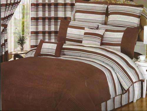 Queen Size Comforter Set - Brown 10 Piece - Queen Size Comforter Set