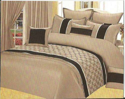 Queen Size Comforter Set - Golden Cream 11 Piece - Queen Size Comforter Set