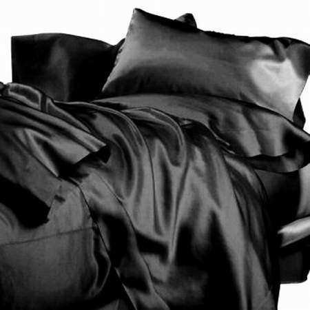 BLACK Charmeuse Pure Silk Satin - King Size Bed Linen Set - 4 Piece