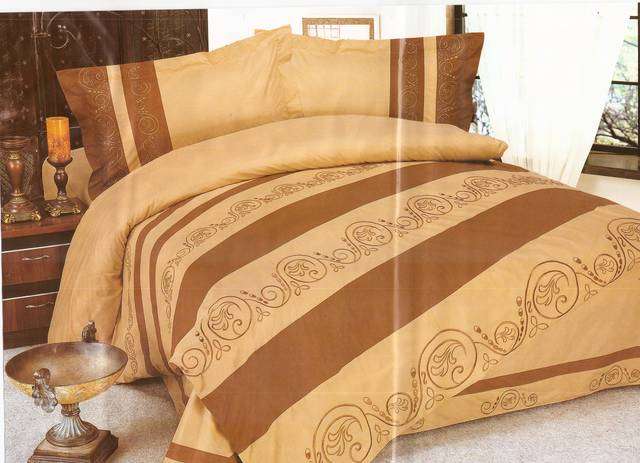 Two Tone Brown - 6 Piece Quality Cotton Bed Linen - Double bed- Duvet Set
