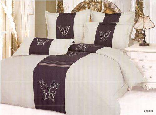 Black and Light Blue - 6 Piece Quality Bed Linen - Double bed- Duvet Set