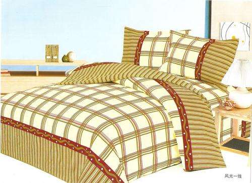 10 Piece - Cotton Feel - Printed - Quality Bed Linen - Double bed- Duvet & Curtain Set
