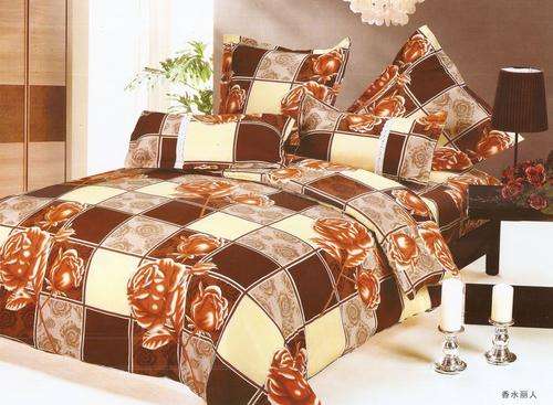 10 Piece - Cotton Feel - Printed - Quality Bed Linen - Double bed- Duvet & Curtain Set