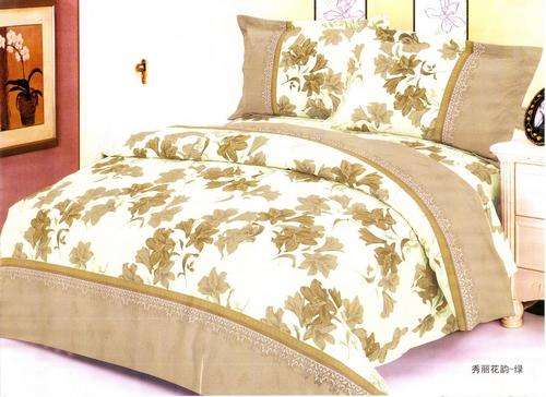 10 Piece - Cotton Feel - Printed - Quality Bed Linen - Double bed- Duvet & Curtain Set