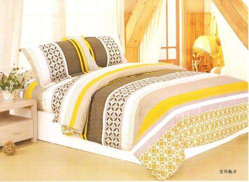 10 Piece - Cotton Feel - Printed - Bed Linen - Double bed- Duvet & Curtain Set