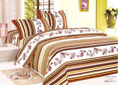 10 Piece - Cotton Feel - Printed - Bed Linen - Double bed- Duvet & Curtain Set
