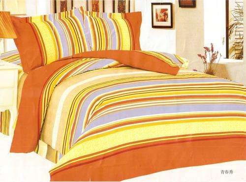 6 Piece - Seersucker Cotton Feel - Bed Linen - Double Bed Size- Duvet Cover Set