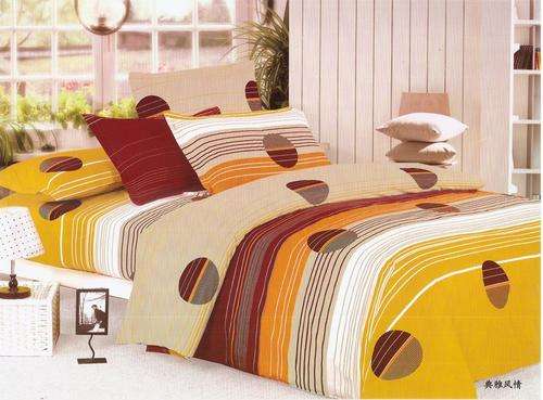 6 Piece - Seersucker Cotton Feel - Bed Linen - Double Bed Size- Duvet Cover Set