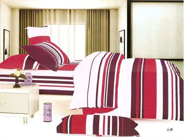 6 Piece -Super Soft Cotton Feel - Bed Linen - Double Bed Size- Duvet Cover Set