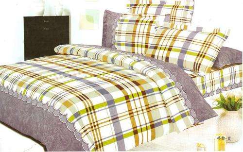 6 Piece - Seersucker Cotton Feel - Bed Linen - Double Bed Size- Duvet Cover Set