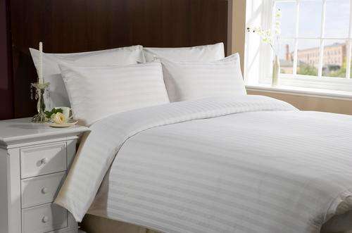 420 THREAD COUNT SATIN STRIPE BED SHEET SET - 6 PIECE - QUEEN SIZE - SILVER