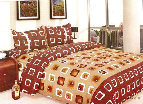 6 Piece - Seersucker Cotton Feel - Bed Linen - Double Bed Size- Duvet Cover Set