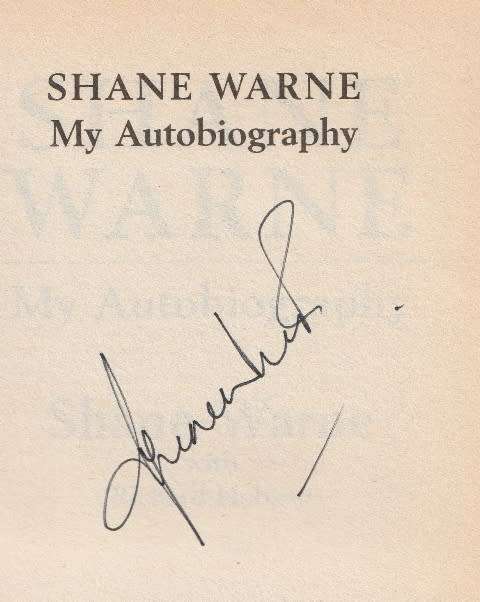 Shane Warne My Autobiography (Med soft cover) Autographed