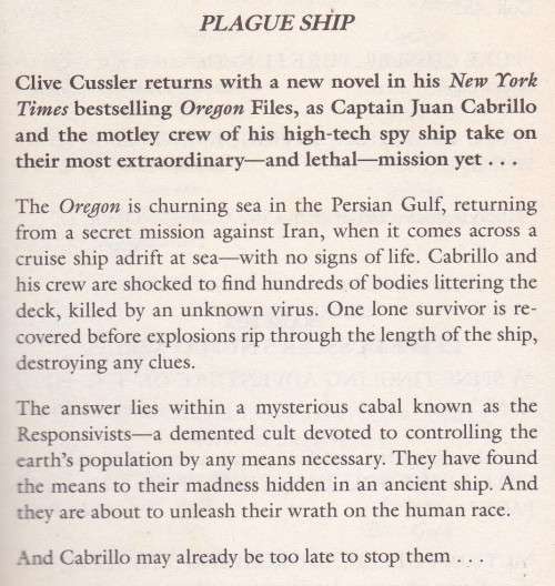 Clive Cussler Plague Ship (Med soft cover)