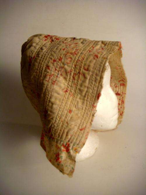 ORIGINAL BOER VOORTREKKER KAPPIE (C1835-1846). Stitched cotton fabric.