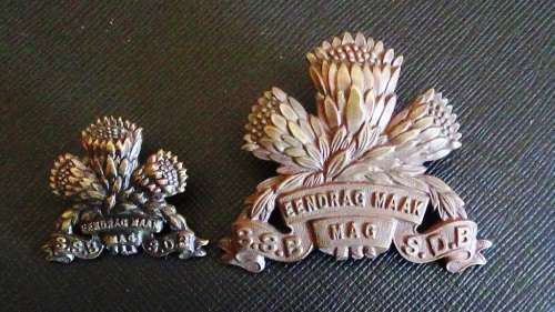 South Africa Services Battalion  -Brass Cap and Collar Badges- Obsolete