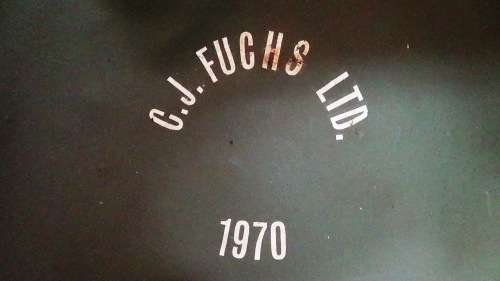 1970 C J Fuchs SADF Steel Helmet - NO INNER