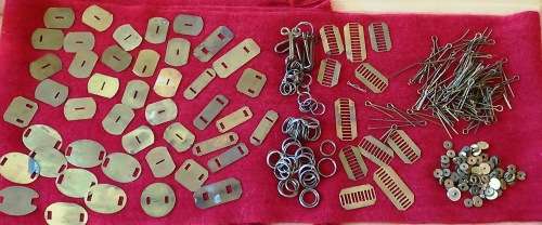 Large assortment of Brass Backing plates,  pins etc WW2 and later