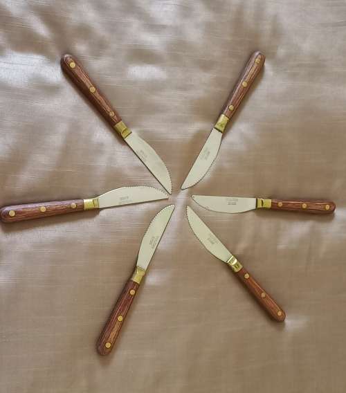 A set of  Six Vintage Toledo Inox Steak Knives