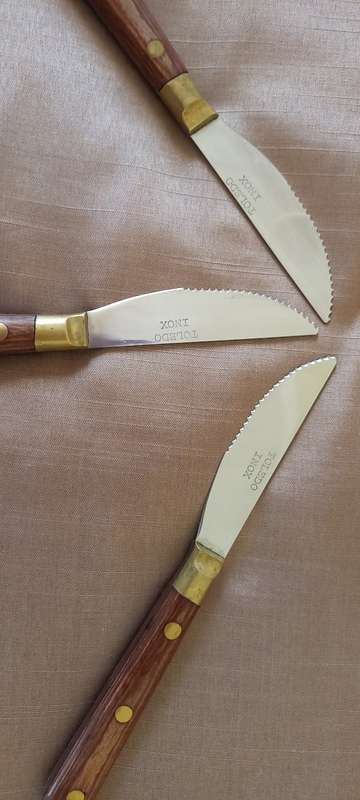 A set of  Six Vintage Toledo Inox Steak Knives