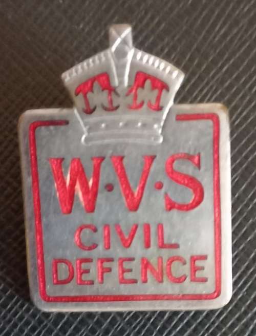 WWII Women`s Voluntary Service for Civil Defence Badge SCARCE