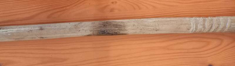 Africa carved walking stick. Unknown light coloured wood. Vintage
